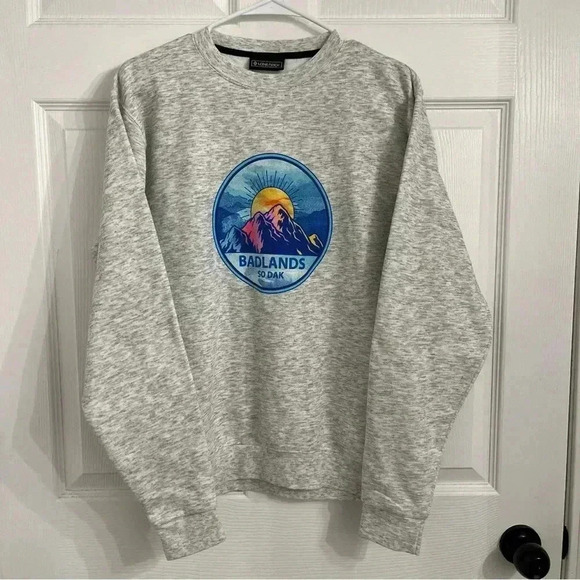 Badlands Grey Crewneck Sweatshirt Outdoors Men’s Size Large - Picture 1 of 5